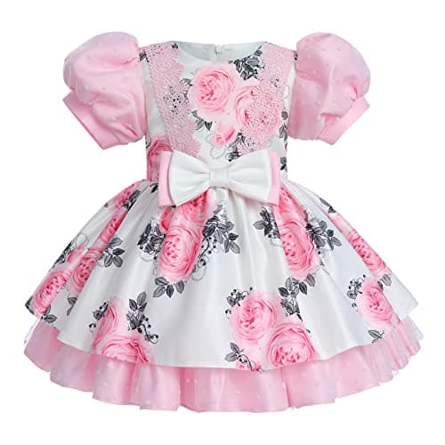 Baby Girl Flower Petal Rainbow Tutu Princess Dress