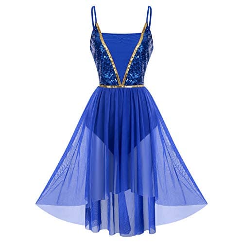 Sparkly Spaghetti Strap High Low Dance Dress for Women