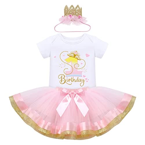Baby Girl Toddler Kids Birthday Party Cake Smash Tutu Set 3 pcs