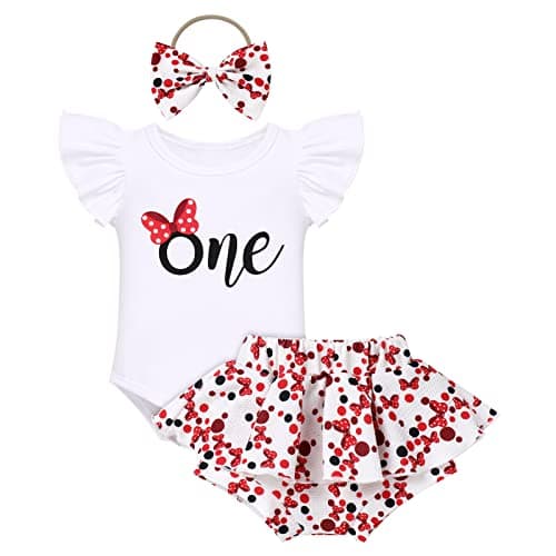 FYMNSI Baby Girls' First Birthday Sunflower Romper & Tutu shorts + Headband for Cake Smash Photo Props