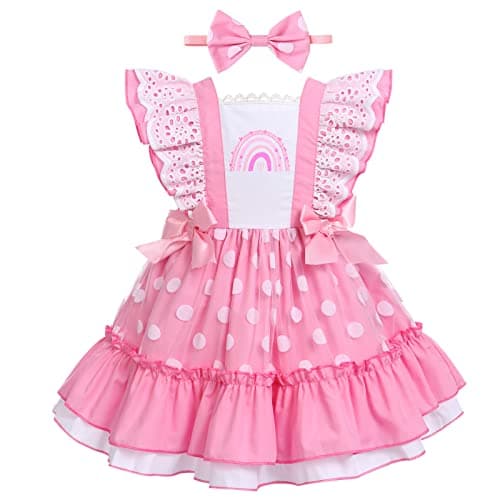 Baby Girl Flower Petal Rainbow Tutu Princess Dress