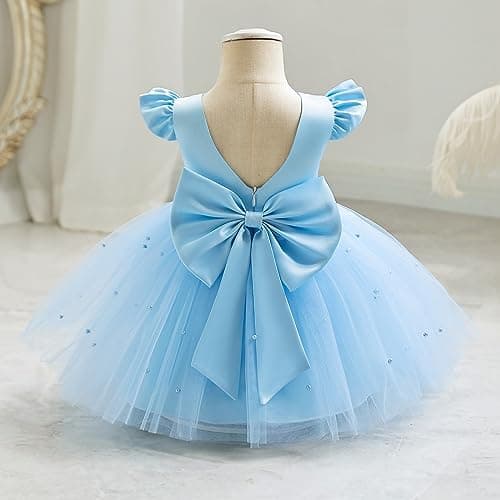 Baby Girls Satin Bowknot Princess Tutu Dress