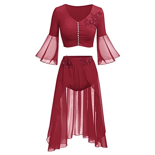 ODASDO Women's Lyrical Dance Two-Piece Outfit