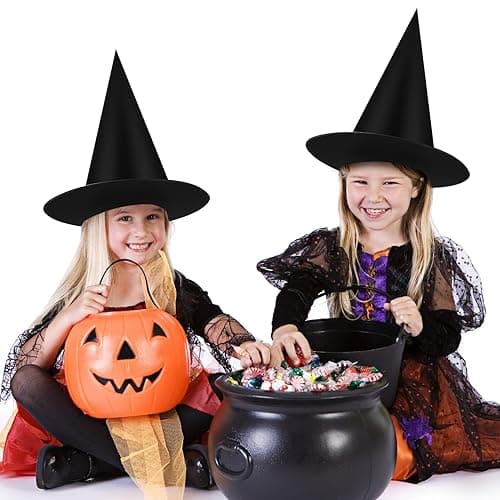 Black Halloween Witch Hat Set for Party Decorations