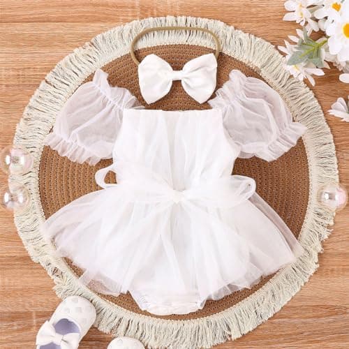 ODASDO Newborn Princess Tulle Tutu Romper Bodysuit