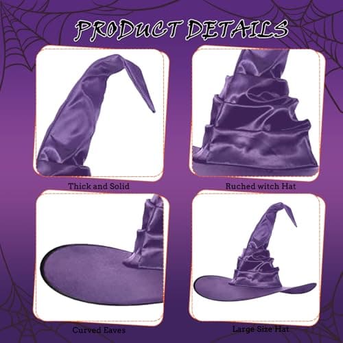 Detachable Witch Hat Headband for Women's Halloween Costume Party