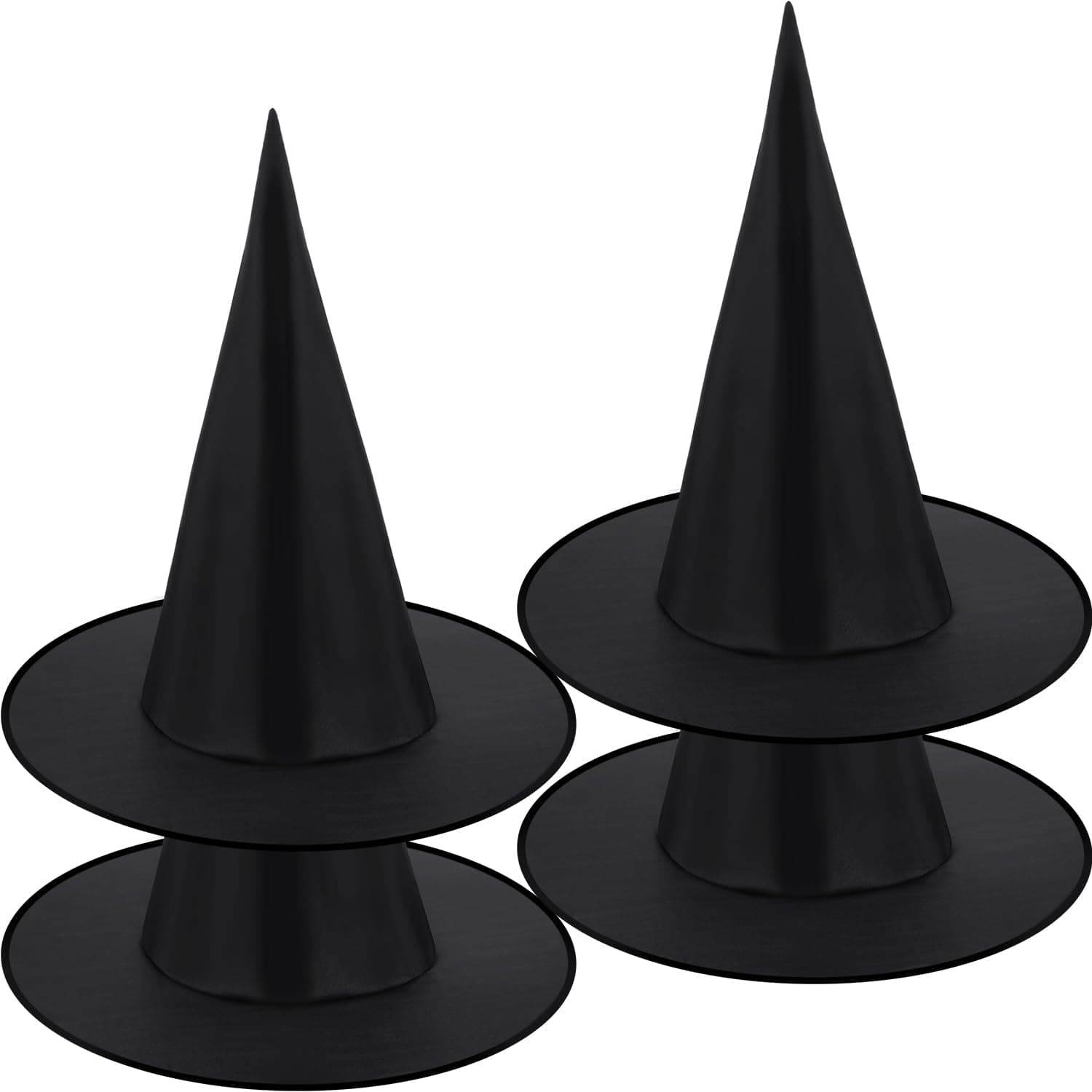 Halloween Witch Hats Costume Accessory (4 Packs) - Black