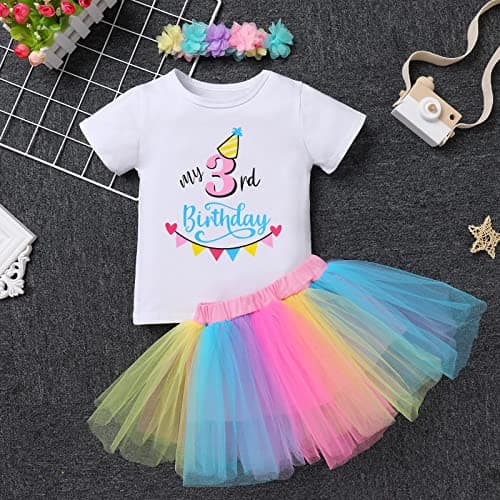 Baby Girl Toddler Kids Birthday Party Cake Smash Tutu Set 3 pcs