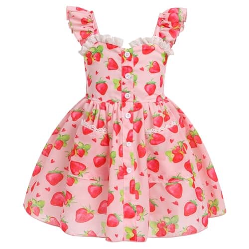 Toddler Girls Summer Printed Dress with Headband 2pc Set