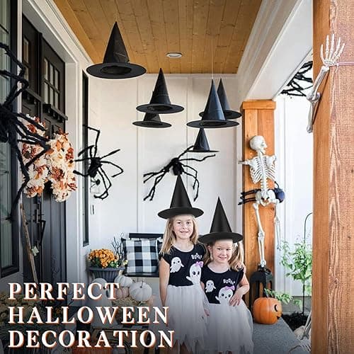 Black Halloween Witch Hat Set for Party Decorations
