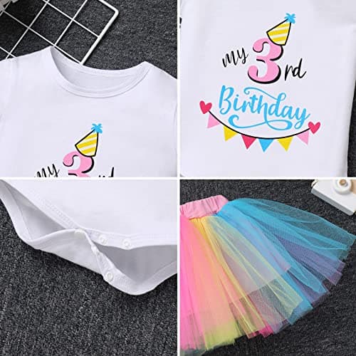 Baby Girl Toddler Kids Birthday Party Cake Smash Tutu Set 3 pcs
