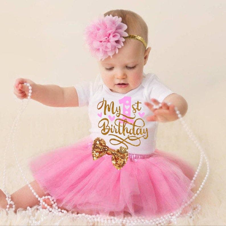 GRNSHTS Baby Girl First Birthday Tutu Smash Cake Outfit
