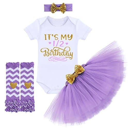 ODASDO Princess Tutu Skirt Cake Smash Set 4pcs Party Clothes