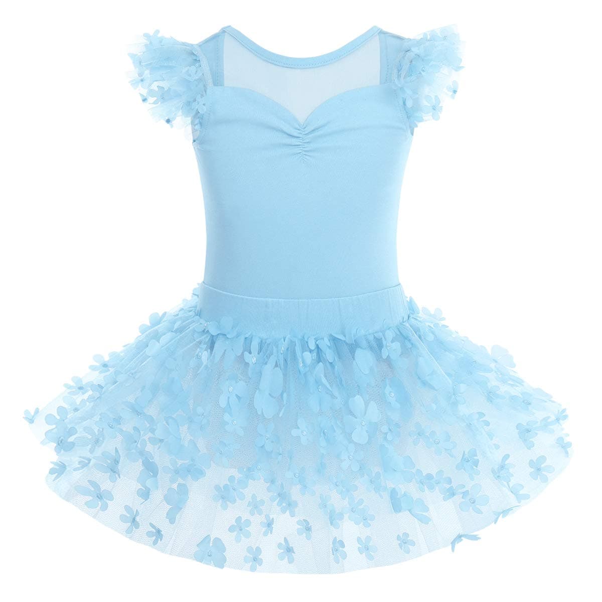 ODASDO Girls' Two-Piece Ballet Dress and Tutu Set for Ages 3-10