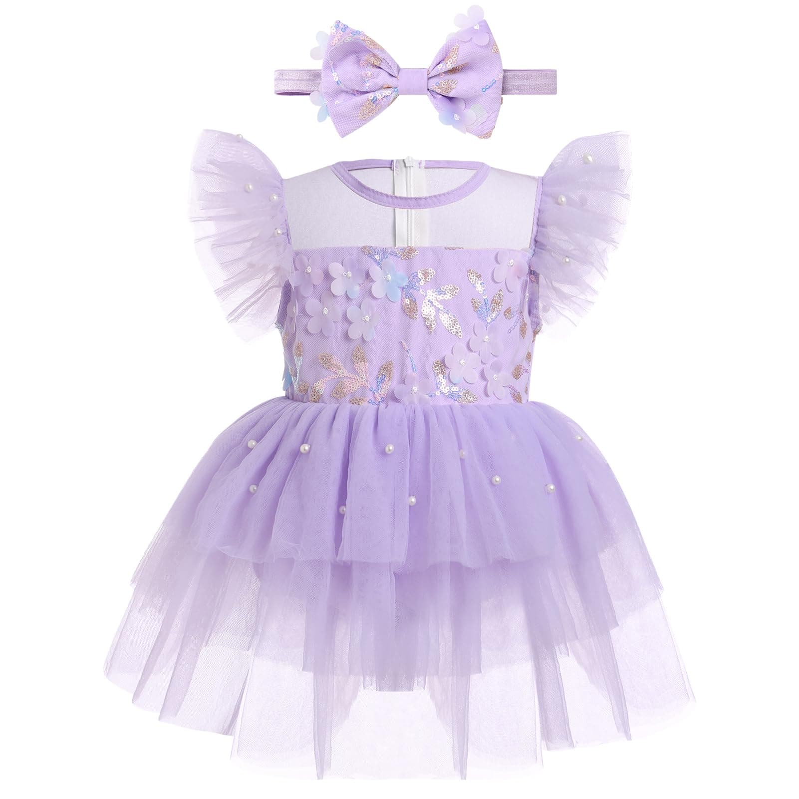 Newborn Baby Girls Princess Tutu Romper Dress with Headband