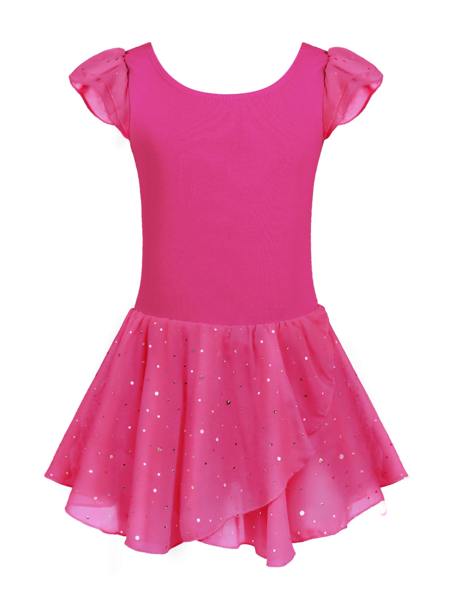 Girls Ballet Dance Dress with Ruffle Sleeves