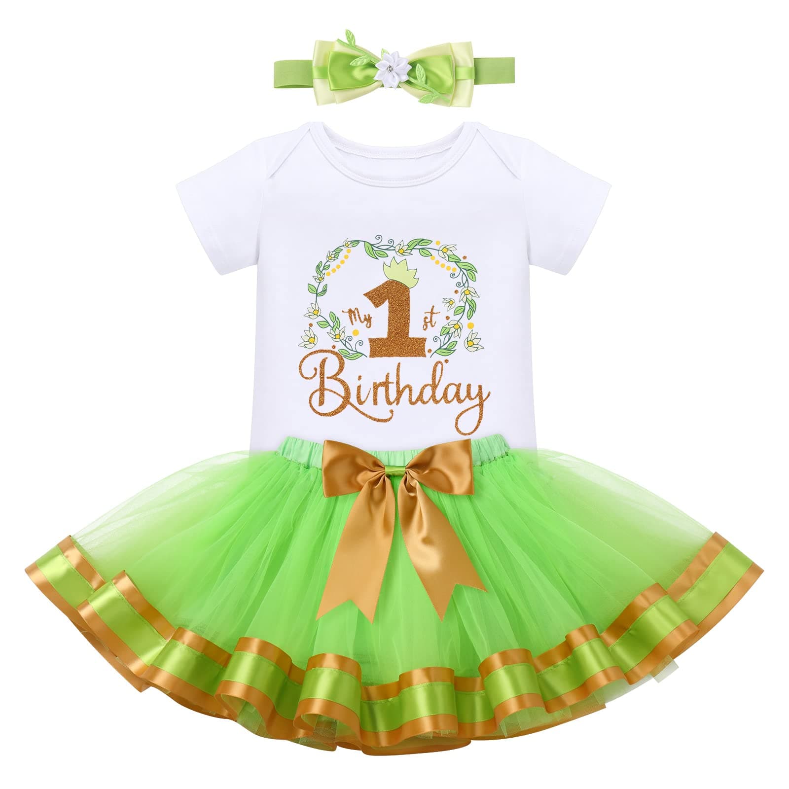 ODASDO Baby Girl's First Birthday 3-Piece Outfit