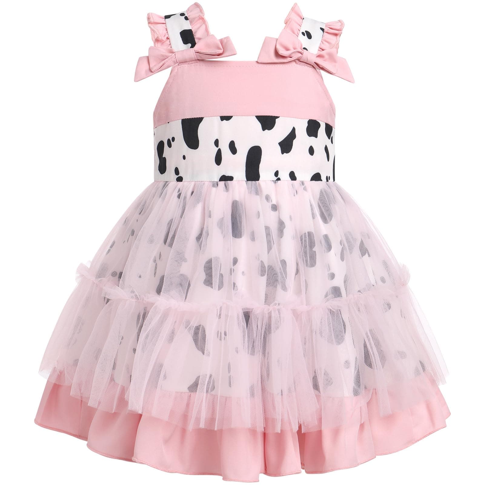 Love Heart Strawberry Bunny Printed Princess Party Dress for Toddlers and Kids