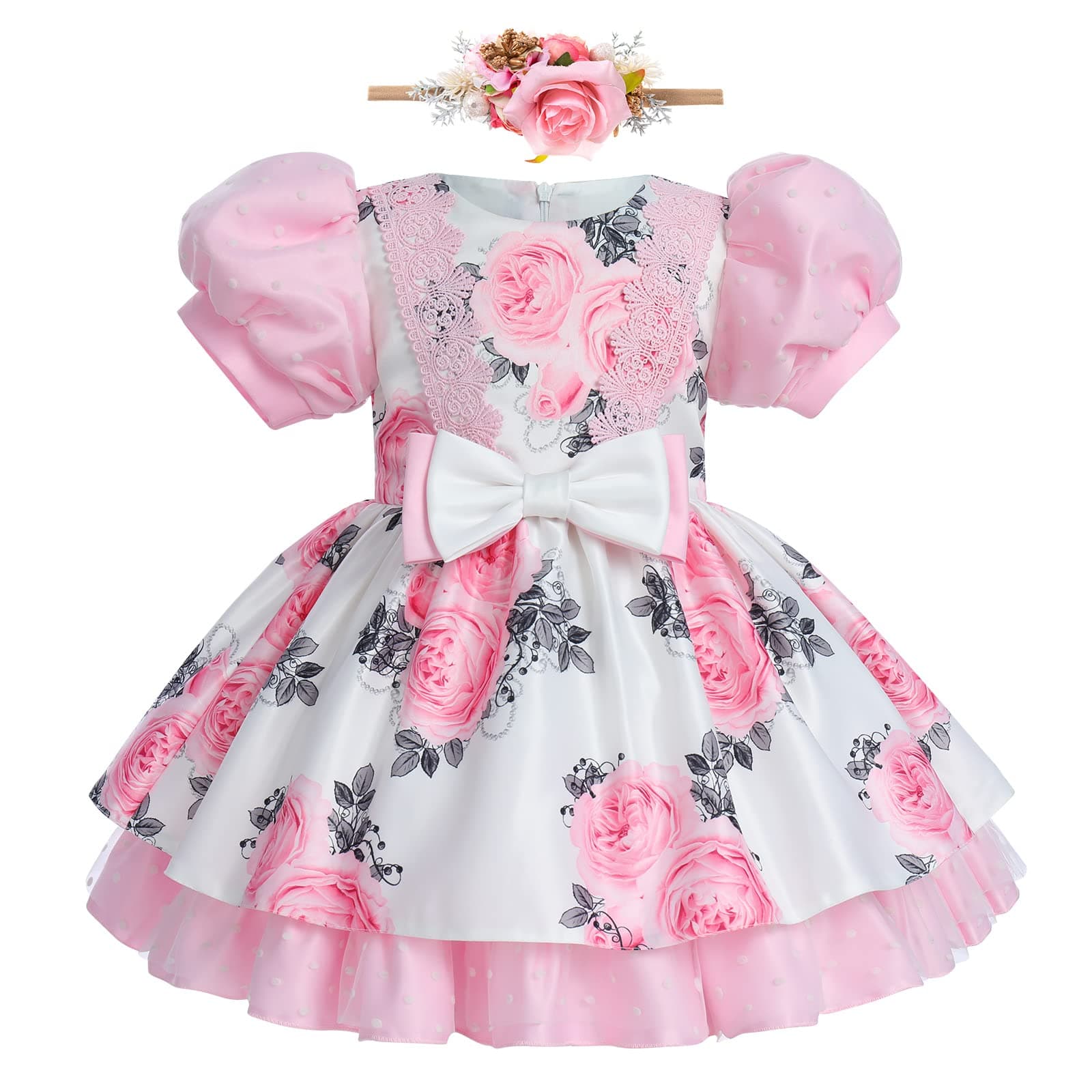Baby Girl Flower Petal Rainbow Tutu Princess Dress