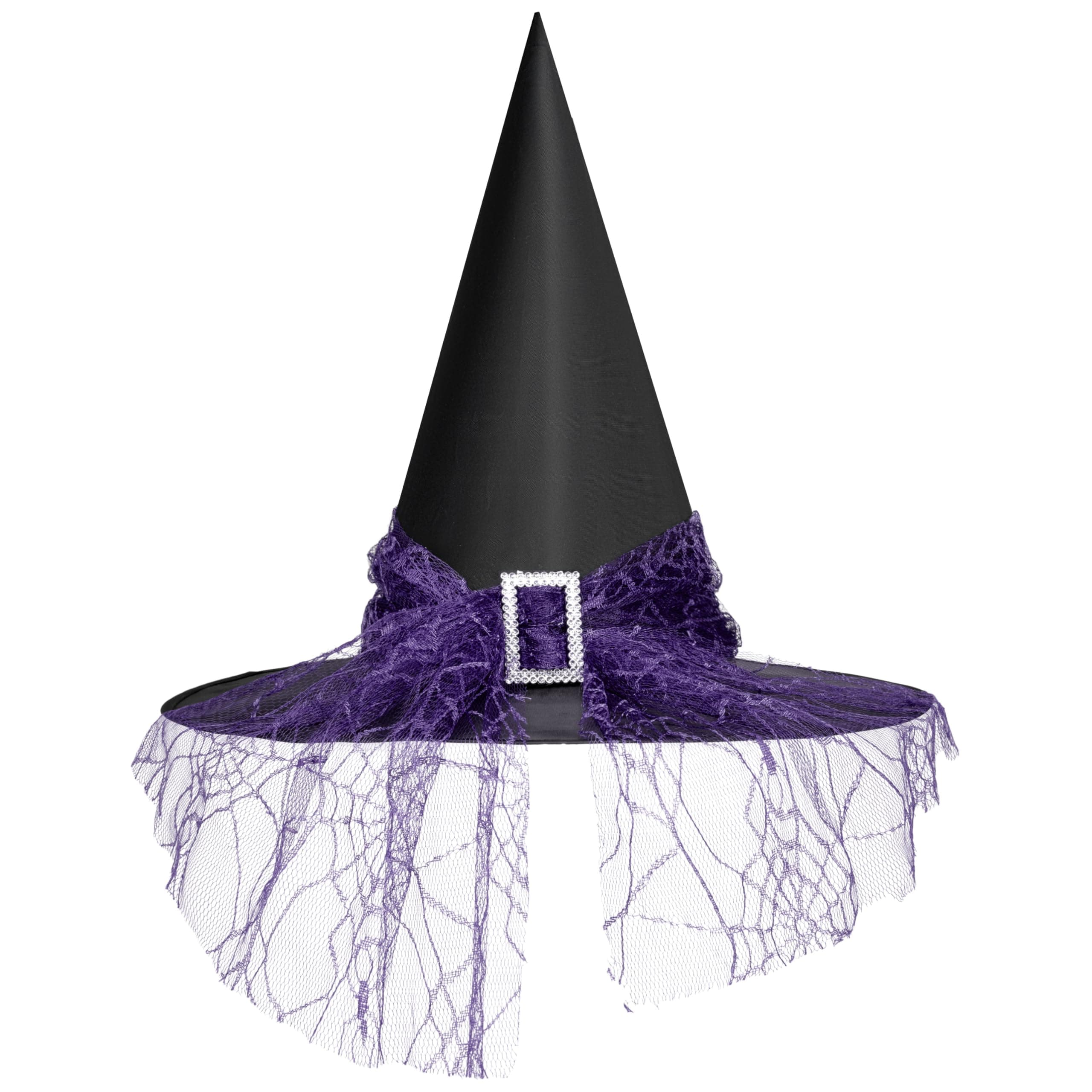 Womens Halloween Witch Hat, Lace Red Purple Wizard Hats - Women's Accessories